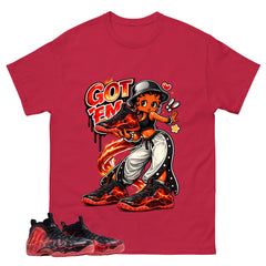 Got Em Lady Graphic Tee, Shirt to Match Air Foamposite Stranger Things, Air Foamposite Unisex Blue Shirt