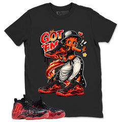 Got Em Lady Graphic Tee, Shirt to Match Air Foamposite Stranger Things, Air Foamposite Unisex Blue Shirt