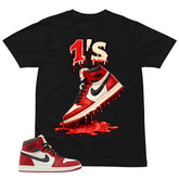Graphic Tee 1's Dripping Shirt - to Matching Air Jordan 1 Chicago Lost & Found | Zadago