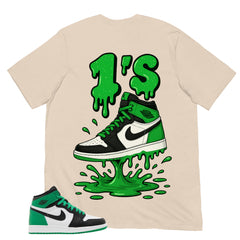 Graphic Tee 1's Dripping Shirt - to Matching Air Jordan 1 Lucky Green | Zadago