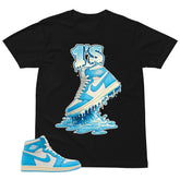 Graphic Tee 1's Dripping Shirt - to Matching Air Jordan 1 UNC Reimagined | Zadago