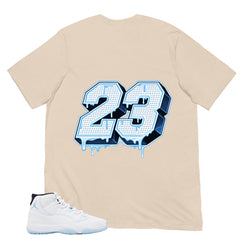 Graphic Tee 23 Dripping MJ Shirt - to Matching Air Jordan 11 Legend Blue | Zadago