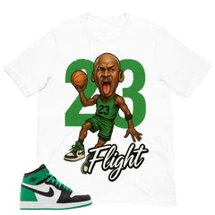 Graphic Tee 23 Flight MJ Shirt - to Matching Air Jordan 1 Lucky Green | Zadago