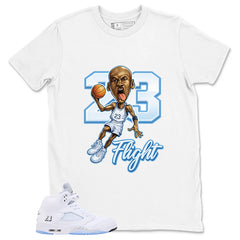 Graphic Tee 23 Flight MJ Shirt - to Matching Air Jordan 5 White Metallic | Zadago