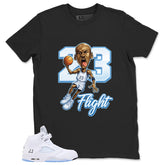 Graphic Tee 23 Flight MJ Shirt - to Matching Air Jordan 5 White Metallic | Zadago