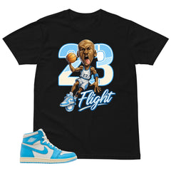 Graphic Tee 23 Flight Shirt - to Matching Air Jordan 1 UNC Reimagined | Zadago