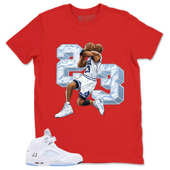 Graphic Tee 23 Legend MJ Shirt - to Matching Air Jordan 5 White Metallic | Zadago