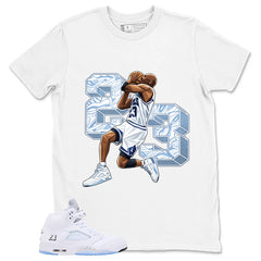 Graphic Tee 23 Legend MJ Shirt - to Matching Air Jordan 5 White Metallic | Zadago