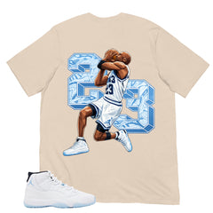 Graphic Tee 23 MJ Flight Shirt - to Matching Air Jordan 11 Legend Blue | Zadago