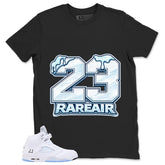 Graphic Tee 23 Rare Air Shirt - to Matching Air Jordan 5 White Metallic | Zadago