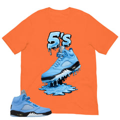 Graphic Tee 5's Dripping Shirt - to Matching Air Jordan 5 UNC | Zadago