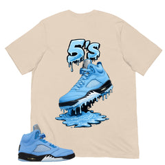 Graphic Tee 5's Dripping Shirt - to Matching Air Jordan 5 UNC | Zadago