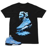 Graphic Tee 5's Dripping Shirt - to Matching Air Jordan 5 UNC | Zadago