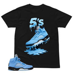 Graphic Tee 5's Dripping Shirt - to Matching Air Jordan 5 UNC | Zadago