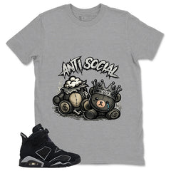Graphic Tee Anti Social Shirt - to Matching Air Jordan 6 Cap and Gown | Zadago