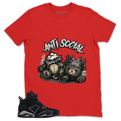 Graphic Tee Anti Social Shirt - to Matching Air Jordan 6 Cap and Gown | Zadago