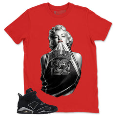 Graphic Tee Bull 23 Marilyn Shirt - to Matching Air Jordan 6 Cap and Gown | Zadago