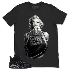 Graphic Tee Bull 23 Marilyn Shirt - to Matching Air Jordan 6 Cap and Gown | Zadago