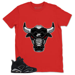 Graphic Tee Bull Head Sneaker Shirt - to Matching Air Jordan 6 Cap and Gown | Zadago