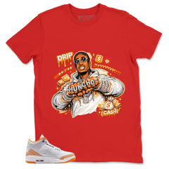 Graphic Tee Drip Gang Shirt - to Matching Air Jordan 3 Orange Citrus | Zadago