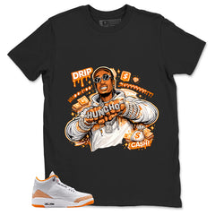 Graphic Tee Drip Gang Shirt - to Matching Air Jordan 3 Orange Citrus | Zadago