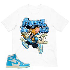 Graphic Tee Finesse The Bag Shirt - to Matching Air Jordan 1 UNC Reimagined | Zadago