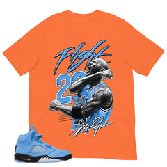 Graphic Tee Flight 23 MJ Shirt - to Matching Air Jordan 5 UNC | Zadago