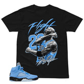 Graphic Tee Flight 23 MJ Shirt - to Matching Air Jordan 5 UNC | Zadago