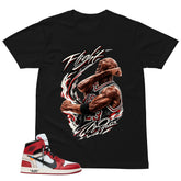 Graphic Tee Flight Legend Shirt | Matching Off-White x Air Jordan 1 Chicago | Zadago