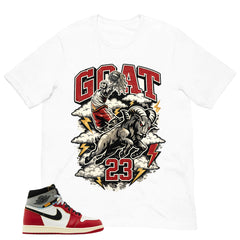Graphic Tee Goat 23 | Matching Jordan 1 Union LA Chicago Shadow | Zadago