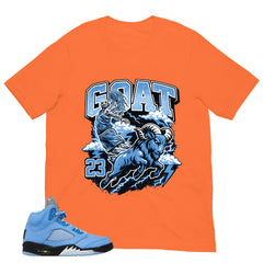 Graphic Tee Goat 23 Shirt - to Matching Air Jordan 5 UNC | Zadago