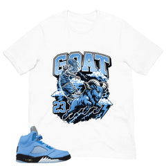 Graphic Tee Goat 23 Shirt - to Matching Air Jordan 5 UNC | Zadago