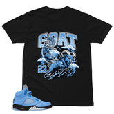 Graphic Tee Goat 23 Shirt - to Matching Air Jordan 5 UNC | Zadago