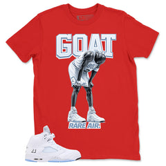 Graphic Tee Goat Shirt - Matching Air Jordan 5 White Metallic | Zadago