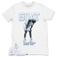Graphic Tee Goat Shirt - Matching Air Jordan 5 White Metallic | Zadago