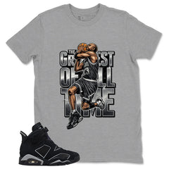Graphic Tee Greatest Of All Time MJ Shirt - to Matching Air Jordan 6 Cap and Gown | Zadago