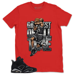 Graphic Tee Greatest Of All Time MJ Shirt - to Matching Air Jordan 6 Cap and Gown | Zadago