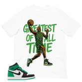 Graphic Tee Greatest Of All Time Shirt - to Matching Air Jordan 1 Lucky Green | Zadago