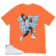 Graphic Tee Greatest Of All Time Shirt - to Matching Air Jordan 11 Legend Blue | Zadago