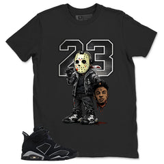 Graphic Tee Jason 23 Shirt - to Matching Air Jordan 6 Cap and Gown | Zadago