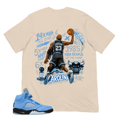 Graphic Tee Jordan 23 All Star Shirt - to Matching Air Jordan 5 UNC | Zadago
