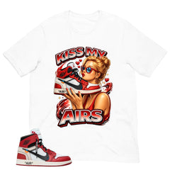 Graphic Tee Kiss My Airs | Matching Off-White x Air Jordan 1 Chicago | Zadago