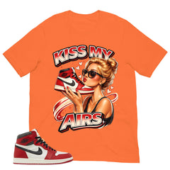 Graphic Tee Kiss My Airs Shirt - to Matching Air Jordan 1 Chicago Lost & Found | Zadago