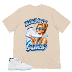 Graphic Tee Kiss My Airs Shirt - to Matching Air Jordan 11 Legend Blue | Zadago