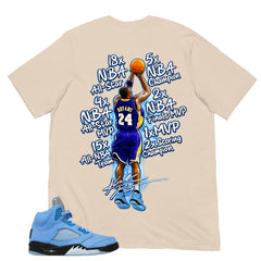 Graphic Tee Kobe Bryant All Star Shirt - to Matching Air Jordan 5 UNC | Zadago
