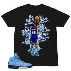 Graphic Tee Kobe Bryant All Star Shirt - to Matching Air Jordan 5 UNC | Zadago