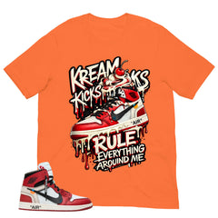 Graphic Tee Kream Kicks Shirt | Matching Off-White x Air Jordan 1 Chicago | Zadago