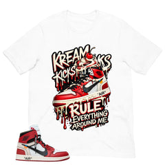 Graphic Tee Kream Kicks Shirt | Matching Off-White x Air Jordan 1 Chicago | Zadago