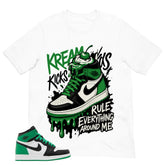 Graphic Tee Kream Kicks Shirt - to Matching Air Jordan 1 Lucky Green | Zadago