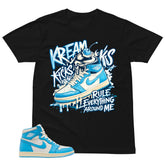 Graphic Tee Kream Kicks Shirt - to Matching Air Jordan 1 UNC Reimagined | Zadago